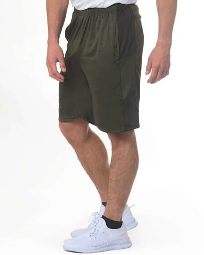 REALESSENTIALS Real Essentials Men’s 5 Pack: 9" Dry-Fit Shorts – Athletic Gym, Workout, Basketball, Running, Casual Lounge Active Pockets, Set 7, L - Image 4