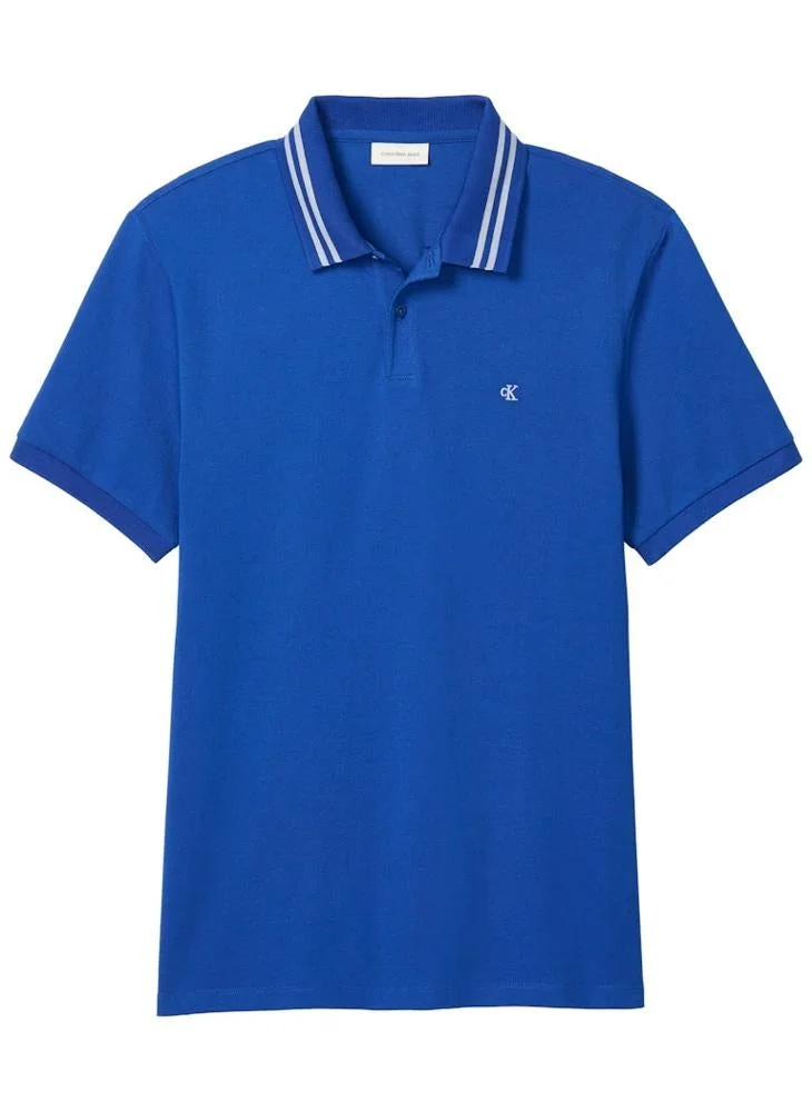 Calvin Klein Jeans  Monogram Pique Tipped Polo Shirt for Men | Best Price UAE