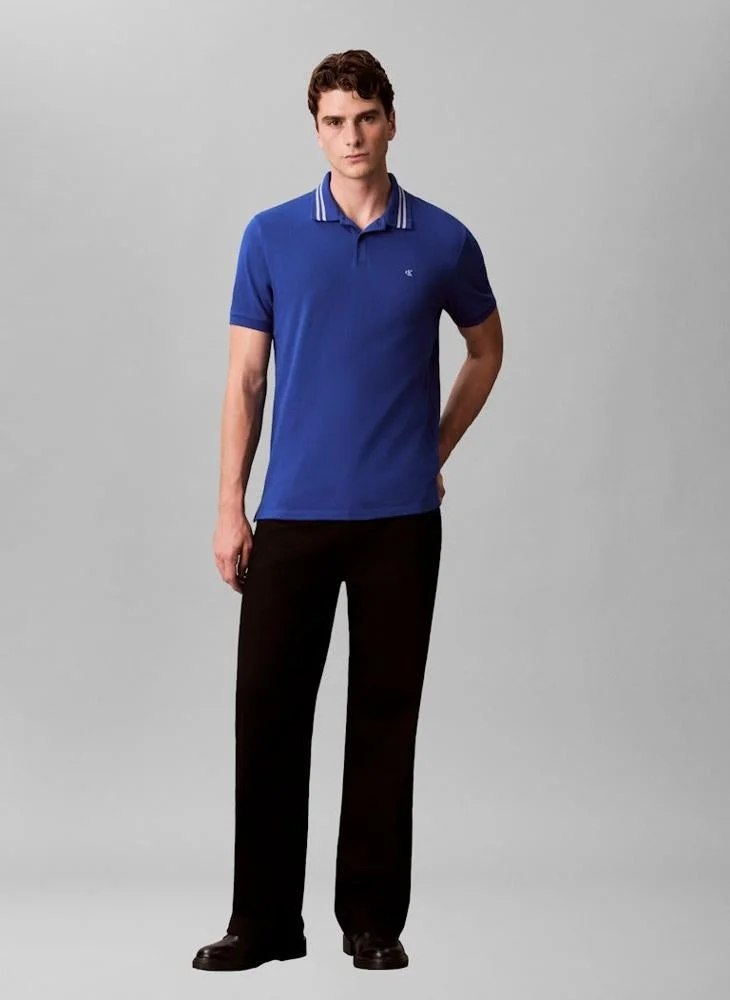 Calvin Klein Jeans  Monogram Pique Tipped Polo Shirt for Men | Best Price UAE