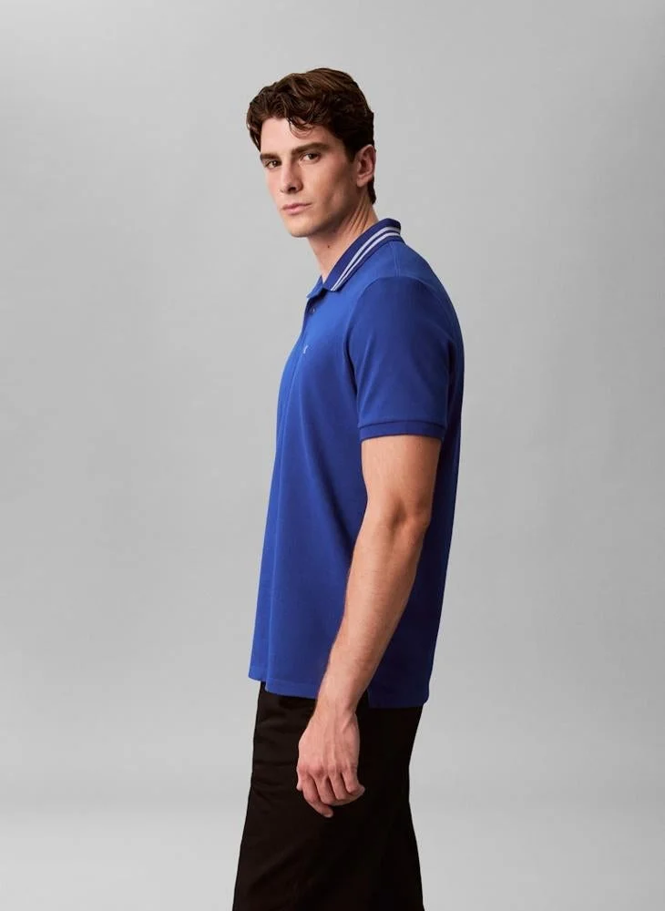 Calvin Klein Jeans  Monogram Pique Tipped Polo Shirt for Men | Best Price UAE