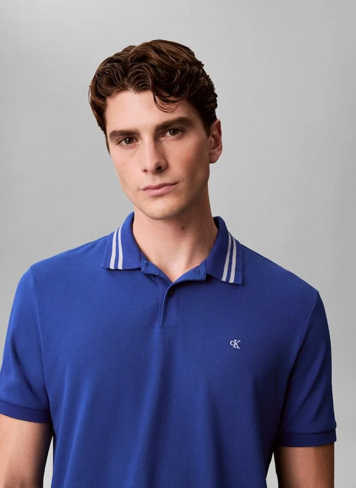 Calvin Klein Jeans  Monogram Pique Tipped Polo Shirt for Men | Best Price UAE