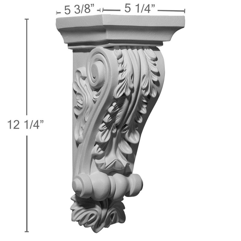 Ekena Millwork COR05X05X12DA 5 1/4-Inch W x 5 3/8-Inch D x 12 1/4-Inch H Damon Corbel - Image 2