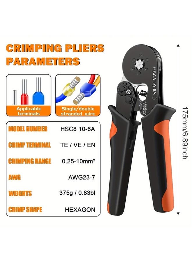 THSC8 10 6A European Tube Type Pliers Hexagonal Cold Press Terminal Crimping Tool 800pcs Connector Set - Image 4