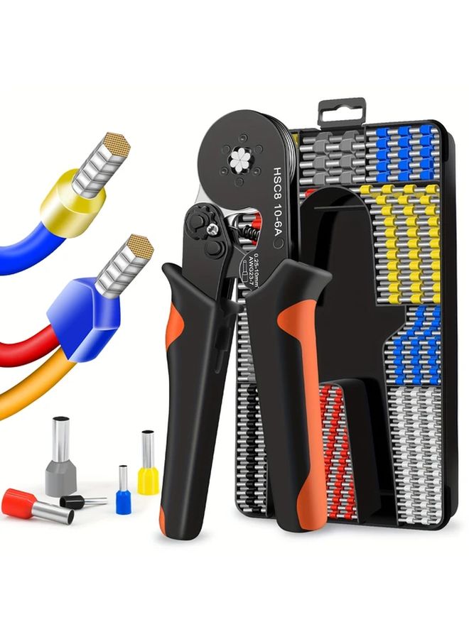 THSC8 10 6A European Tube Type Pliers Hexagonal Cold Press Terminal Crimping Tool 800pcs Connector Set - Image 2