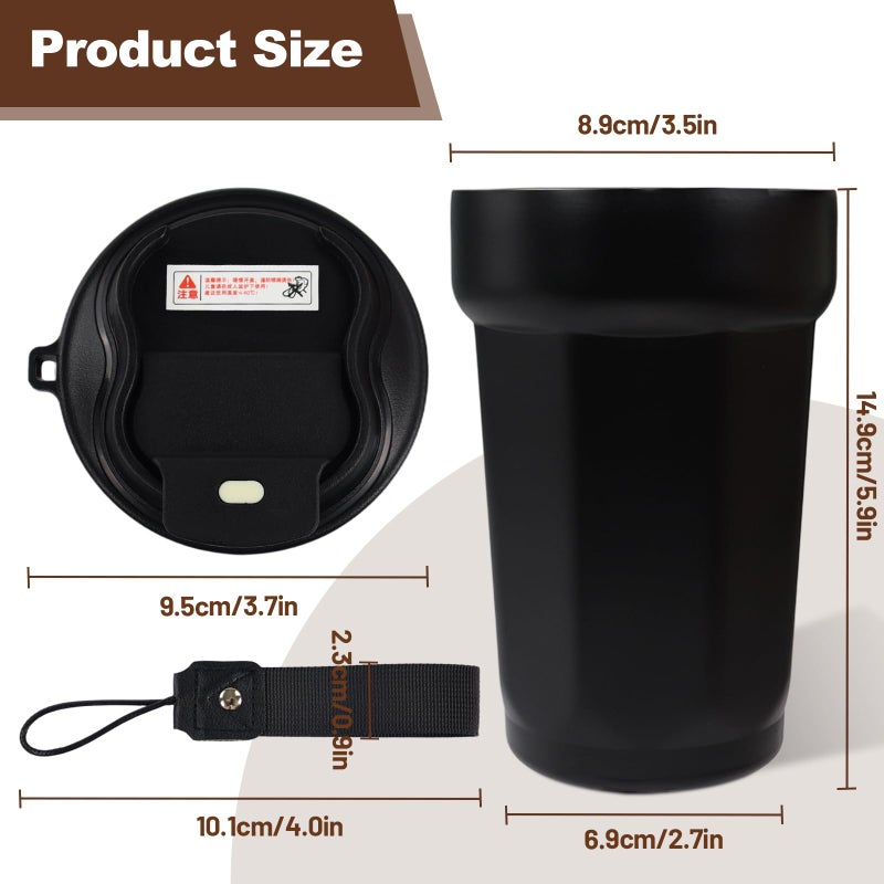 DITOSH Insulated Coffee Tumbler 15.2oz 450ml Travel Coffee Mug 316 Stainless Steel Direct Drink Opening Leakproof Lid Reusable Insulated Coffee Mug Hot and Cold Ideal Travel Mug for Coffee Lover - Image 2