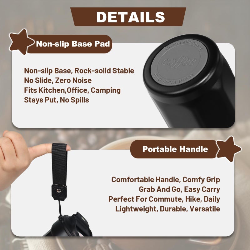 DITOSH Insulated Coffee Tumbler 15.2oz 450ml Travel Coffee Mug 316 Stainless Steel Direct Drink Opening Leakproof Lid Reusable Insulated Coffee Mug Hot and Cold Ideal Travel Mug for Coffee Lover - Image 5