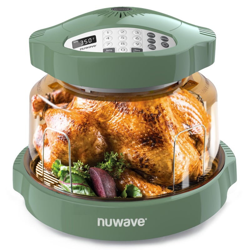 Nuwave فرن نوفايف برو بلس 2 بالأشعة تحت الحمراء، على الطاولة، مروحة، طهي طازج أو مجمد، بدون إذابة أو تسخين مسبق، طهي صحي، حرارة محيطة 360، درجات حرارة قابلة للتعديل، 100 إعداد مسبق، 50 ذاكرة، قبة طاقة قوية - Image 1