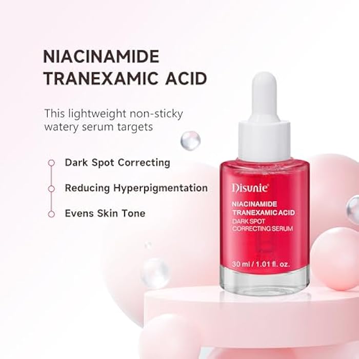Disunie Niacinamide Acid + Niacinamide Serum, Dark Spot Correcting Serum, Alpha-arbutin + Hyaluronate + Ceramides Deep Moisturizing Skin Care 1.01 oz / 30 ml - Image 3