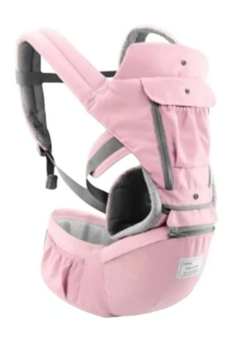 Soft Baby Carrier,Ergonomic 4-in-1 Convertible Sling Front and Back Face-in and Face-Out Carry for Newborns and Babies Travel，0-36 Months 7-45 lbs (Pink)
