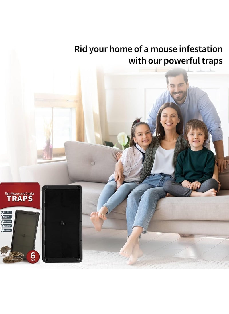 Generic - 6 Pcs Sticky Mouse Trap, Super Glue Trap for Roach/Mouse/Snake, Multiuse Efficient Pest Sticky Board, Non-Toxic Indoor Sticky Mouse Trap for Restaurant/Kitchen/Hotel/Office/House - Image 1