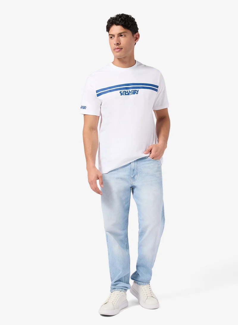Calvin Klein Jeans  Monologo Stripe Graphic T-Shirt for Men | Best Price UAE