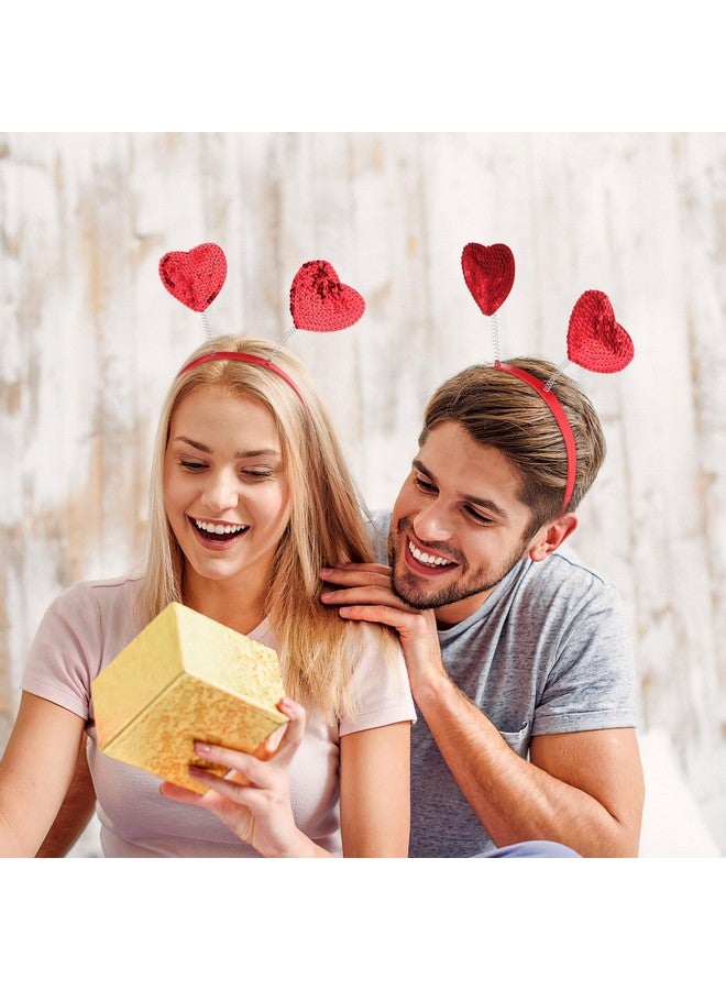 Lurrose Heart Headband Red Sequin Love-shaped Head Boppers Party Hair Accessoires for Holiday Festival - Image 3