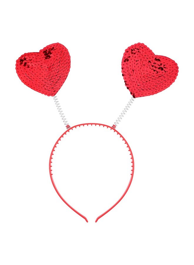 Lurrose Heart Headband Red Sequin Love-shaped Head Boppers Party Hair Accessoires for Holiday Festival - Image 1