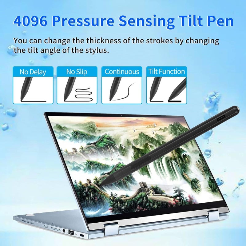 Active Tilt Rechargeable Stylus Pen 4096 Levels Pressure MPP 2 0 Palm Rejection Digital Tablet Black - Image 4
