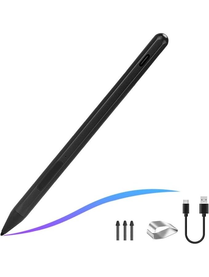 Active Tilt Rechargeable Stylus Pen 4096 Levels Pressure MPP 2 0 Palm Rejection Digital Tablet Black - Image 1