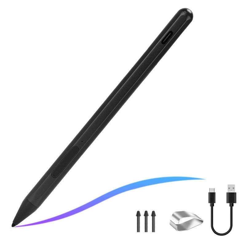 Active Tilt Rechargeable Stylus Pen 4096 Levels Pressure MPP 2 0 Palm Rejection Digital Tablet Black - Image 2