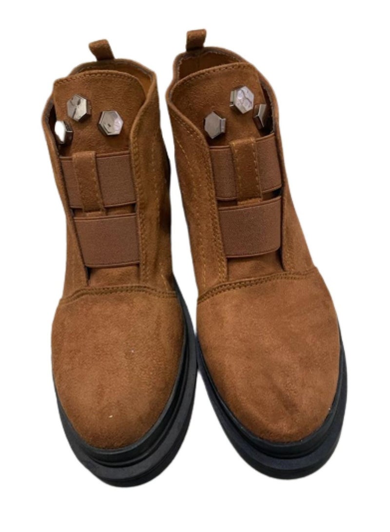 Suede Ankle Boot Brown (Size 38 EU )  - Image 2