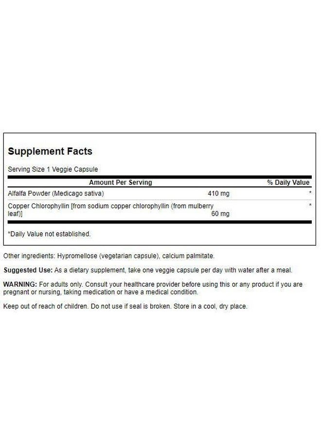 Swanson Chlorophyll 60 Milligrams 300 Veg Capsules - Image 2