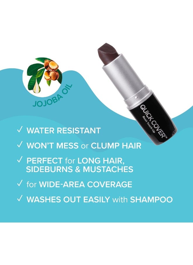 Red by Kiss Quick Cover Root Touch Up Stick Type 2Pcs Water-Resistant Temporary Gray Concealer Cover Up Brush For Hair And Beard (Dark Brown)  - Image 3