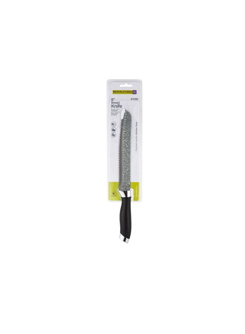 Royalford 8" Bread Knife- RF12009| With Extra-Sharp Stainless Steel Blades| 100% Food-Grade, Suitable for Dining Table Black - Image 5
