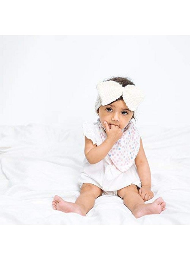 Goobie Baby - Reversible & Waterproof Cotton Baby Bandana Drool Bibs For Girls With Adjustable Snaps Pack Of 4 Soft Absorbent Cute Modern Premium Bib Set For Teething Drooling (Pink) - Image 1