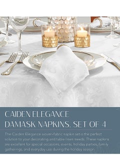 GROWSTEADY White Table Fabric Napkins Handkerchief Wedding  - Image 4