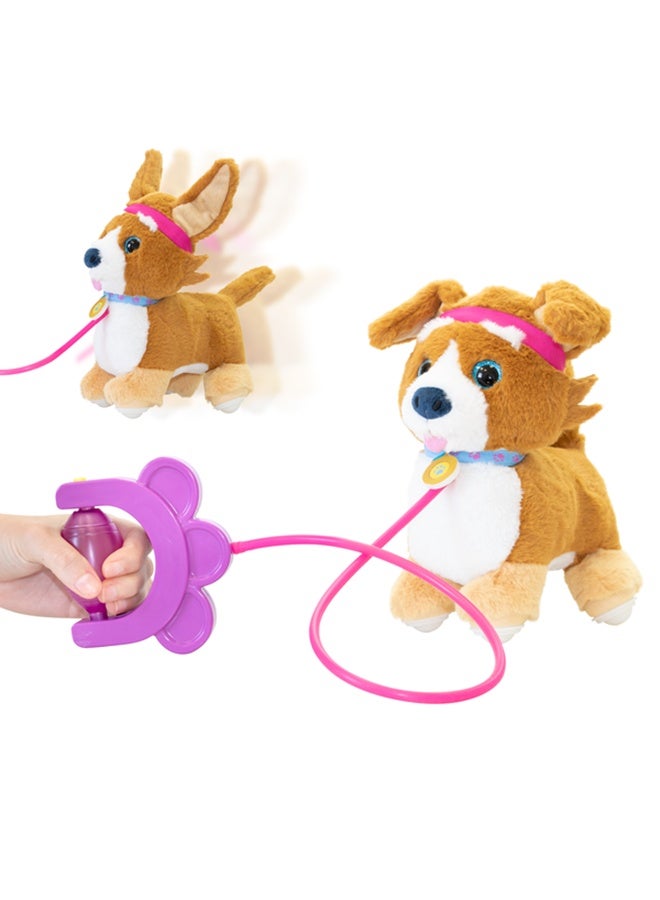 EOLO Sprint Puppy - Pull Along Plush With Sounds, Patented Air Pump System Pop-Up Ears And Tail - Very Stable , Soft & Cuddly - Safety Detachable Leash - Corgi - Try Me Open Box - Image 3