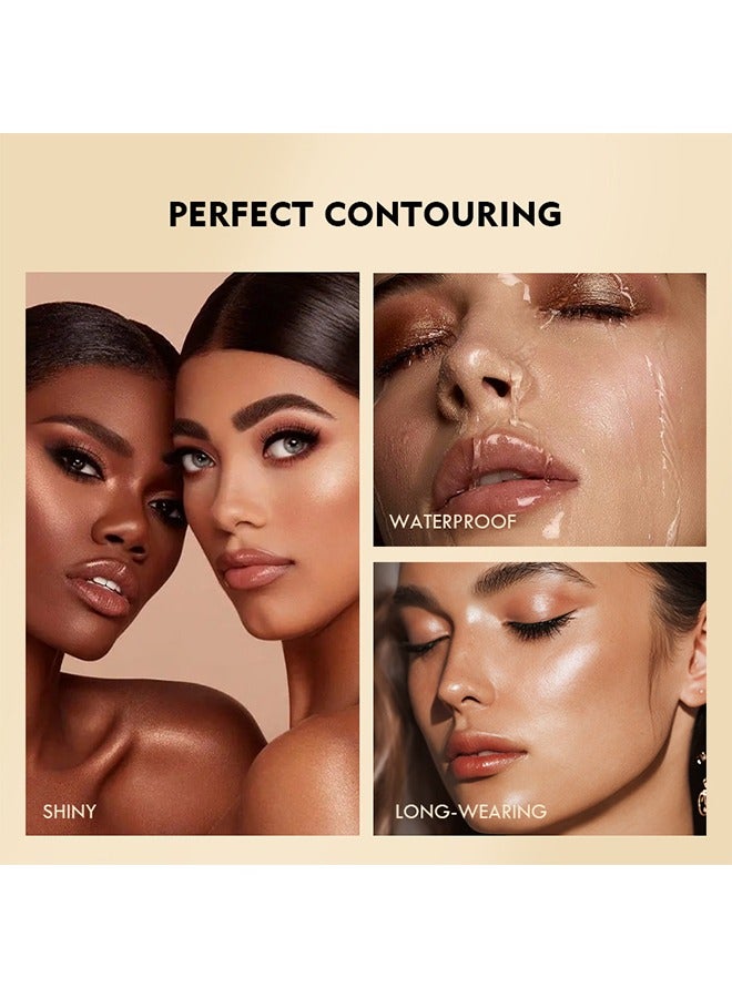 pudaier Highlight Face & Eyes & Lips- Multipurpose Cream,Shine Like a Diamond, Smooth Silky Blush Colors Long Lasting Cheek Liquid Blush #01 - Image 3
