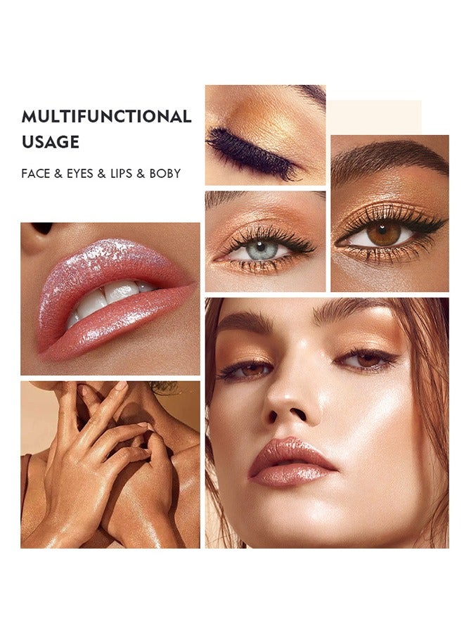 pudaier Highlight Face & Eyes & Lips- Multipurpose Cream,Shine Like a Diamond, Smooth Silky Blush Colors Long Lasting Cheek Liquid Blush #01 - Image 5