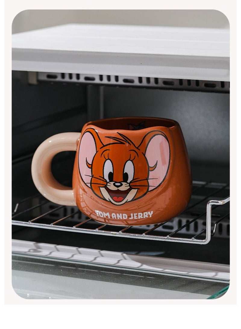 Warner Bros Tom & Jerry Ceramic Mug – 3D Character Design Coffee Cup 450ml with Gift Box | Cartoon Collectible for Kids & Adults | Cute Novelty Tea & Milk Mug (Jerry) - Image 2