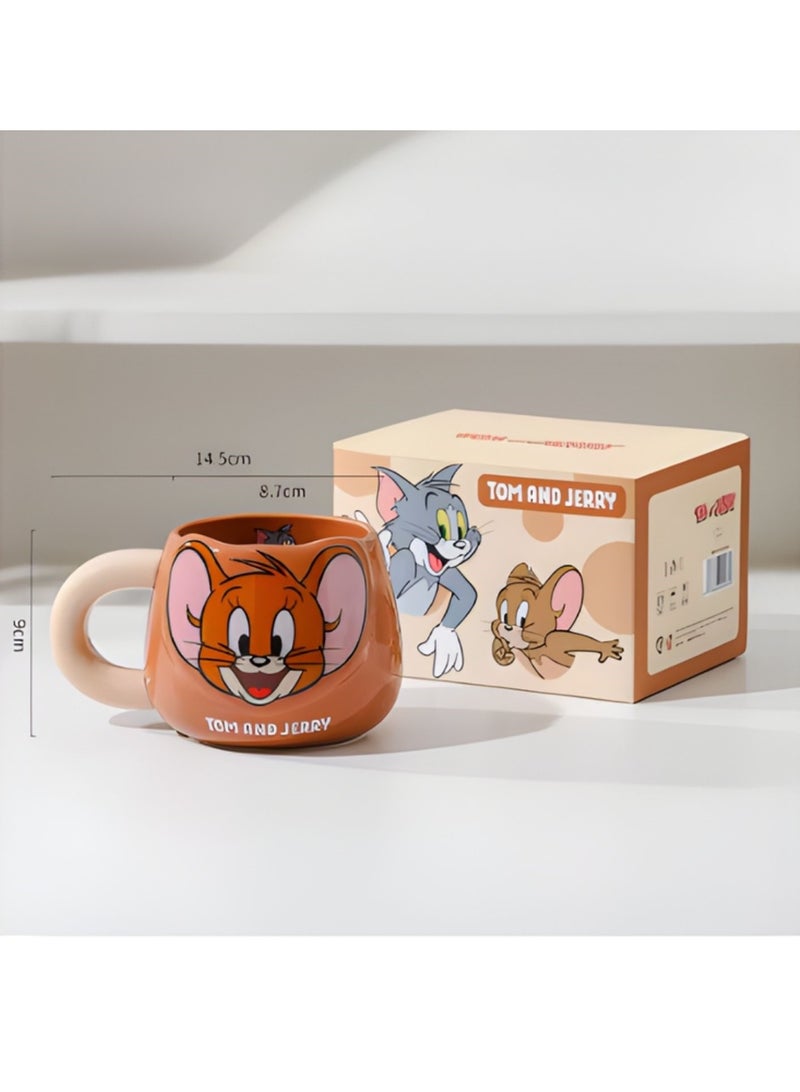 Warner Bros Tom & Jerry Ceramic Mug – 3D Character Design Coffee Cup 450ml with Gift Box | Cartoon Collectible for Kids & Adults | Cute Novelty Tea & Milk Mug (Jerry) - Image 3