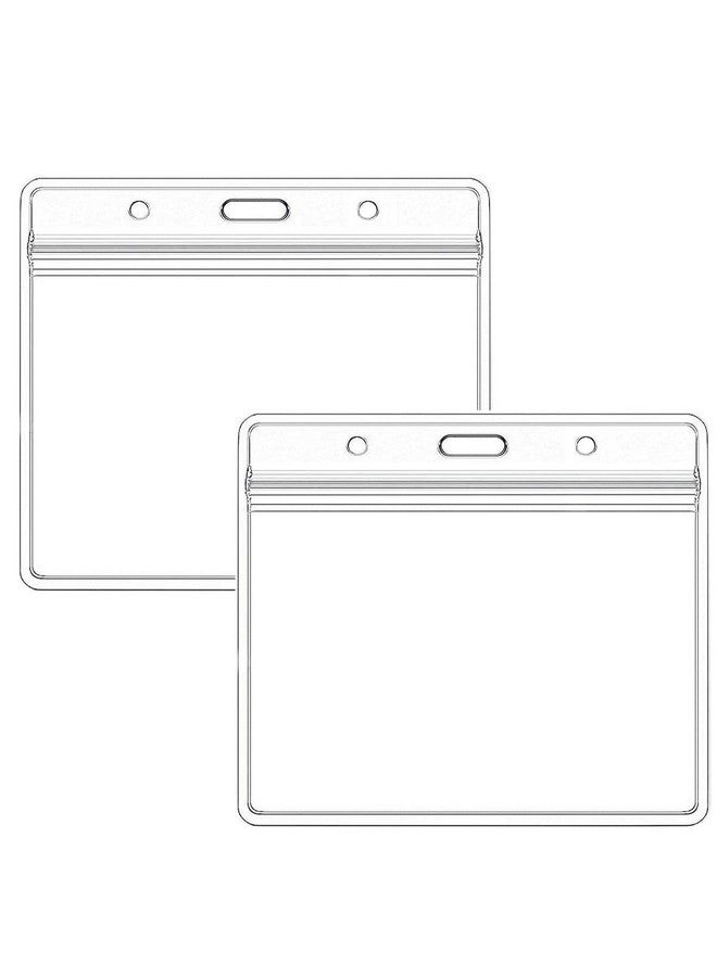 ليدر جين حامل شارة اسم بطاقة الهوية الأفقية السميكة للغاية مع سحاب قابل للإغلاق من نوع مقاوم للماء (حاملات 6 عبوات) - Image 1