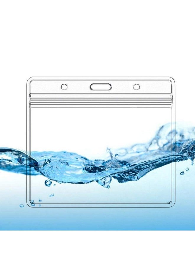 ليدر جين حامل شارة اسم بطاقة الهوية الأفقية السميكة للغاية مع سحاب قابل للإغلاق من نوع مقاوم للماء (حاملات 6 عبوات) - Image 5