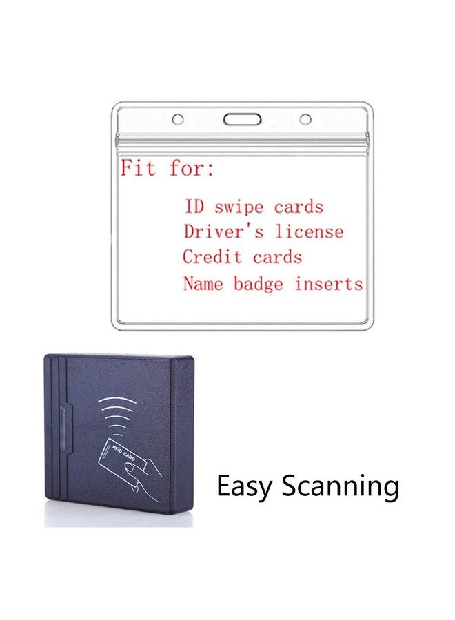 ليدر جين حامل شارة اسم بطاقة الهوية الأفقية السميكة للغاية مع سحاب قابل للإغلاق من نوع مقاوم للماء (حاملات 6 عبوات) - Image 4