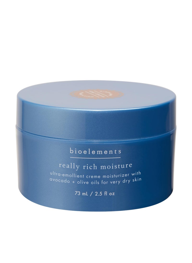 Bioelements - Bioelements Really Rich Moisture - 2.5 fl oz - Ultra Emollient Cream Facial Moisturizer for Very Dry Skin - Vegan, Gluten Free - Never Tested on Animals - Image 1