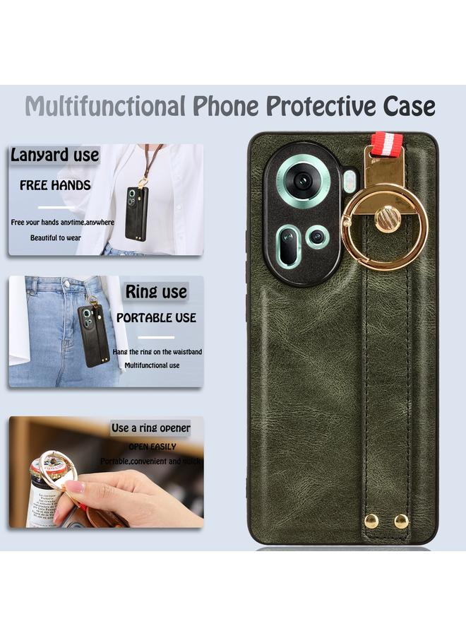 S-TOP Case For OPPO Reno11 5G Global Wristband Leather Back Phone Case - Image 3