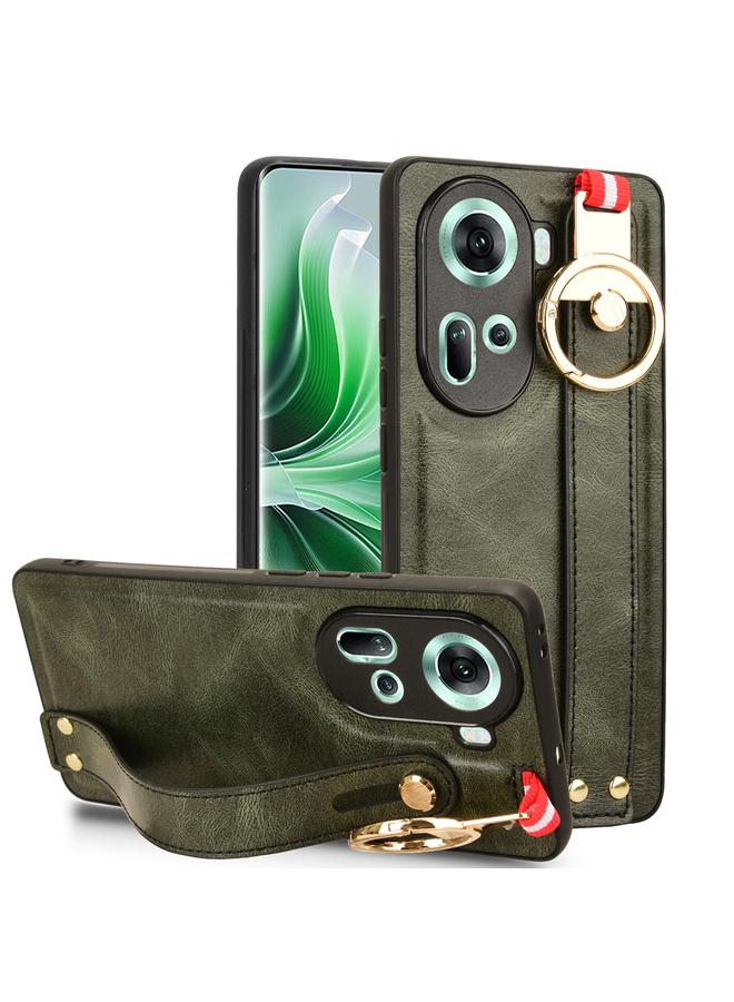 S-TOP Case For OPPO Reno11 5G Global Wristband Leather Back Phone Case - Image 1