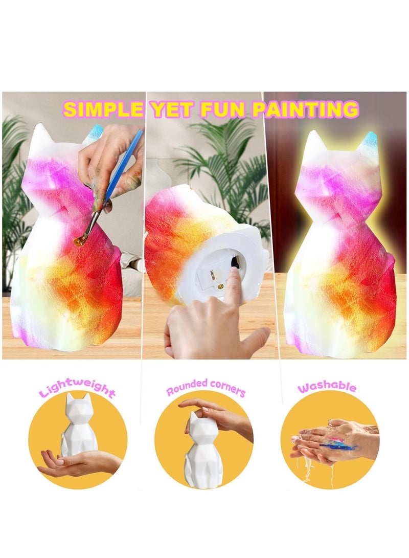 Maanys Painting Kit for kids,Cat Lamp DIY Arts & Crafts for Kids, Cute Cat Night Light, Fun, Creative Activity Kit Gift for Ages 4-12+ - Image 2