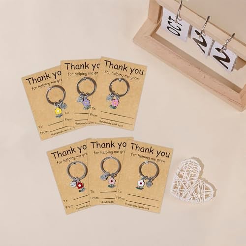 VERKUUY 6Pcs Teacher Appreciation Keychains Gifts In Bulk, Daycare End of Year Kindergarten Preschool Thank You Teacher Gifts - Image 5