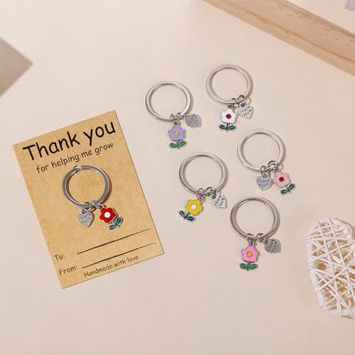 VERKUUY 6Pcs Teacher Appreciation Keychains Gifts In Bulk, Daycare End of Year Kindergarten Preschool Thank You Teacher Gifts - Image 4