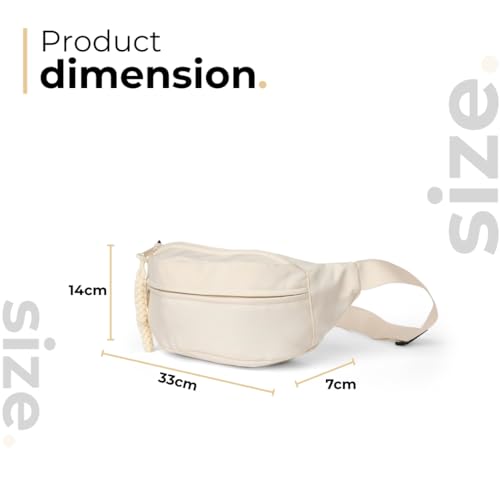Tressential Waist Bag for Men Women | Cross Body Fanny Pack Sling Bag for Hiking, Travel, Camping, Outdoor Sports, Cycling | Money Belt with Adjustable Strap (White) - Image 4