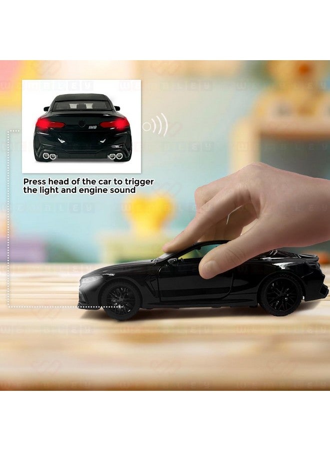 Wembley Pull Back M8 Die-Cast Model Car 1:32 Scale Metal Toy Vehicle with Openable Doors & Light Engine Sound - Realistic Collectible for Boys Kids 3+ Years & Above - Black - Image 5