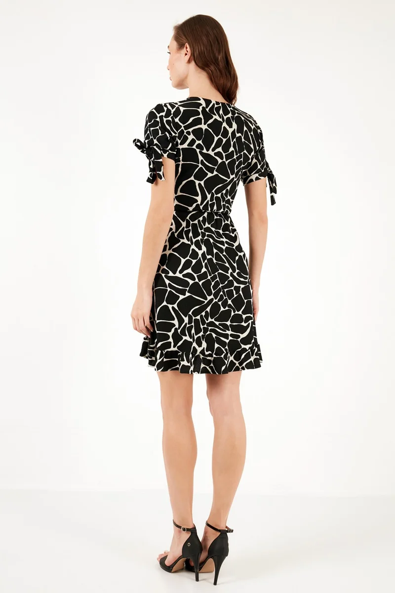 Lela Double Breasted Collar Ruffle Detailed Mini Dress Women's Dress 5865076