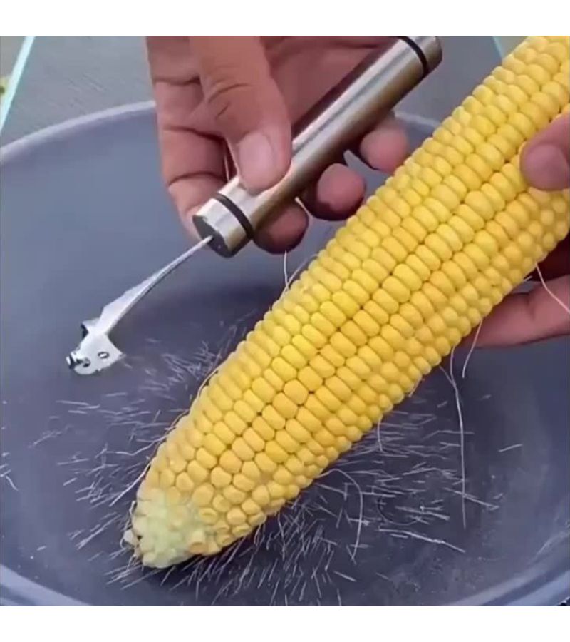 Nordic Silver Stainless Steel Corn Kernel Remover Manual Dehusker for Home Kitchen