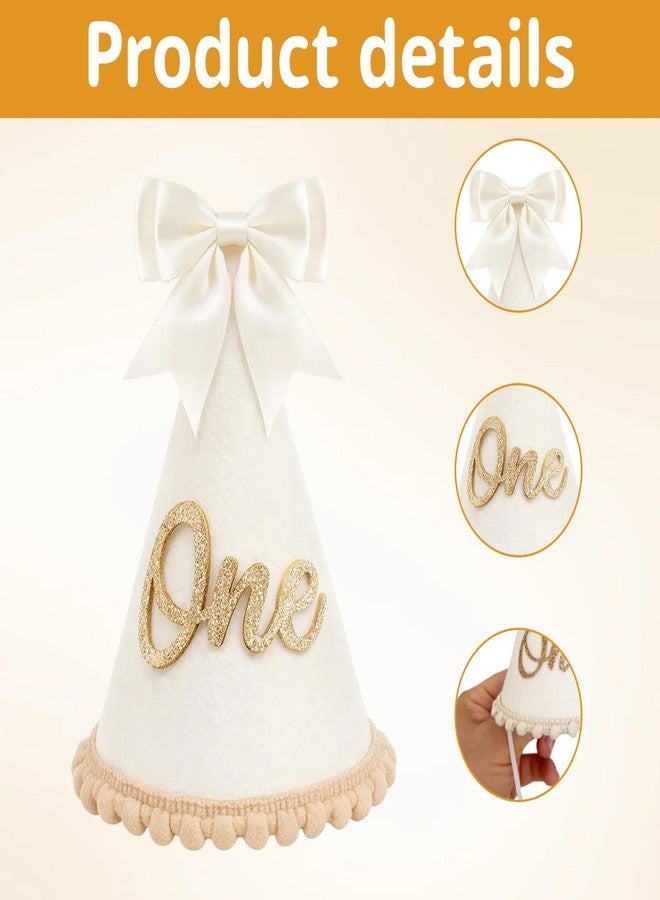 CZFSWT 2Pcs First Birthday Hat Set, 1st Birthdays Hat, First Birthday Crown Suitable for Photo Props, Family Gatherings, Outdoor Celebrations - Image 3