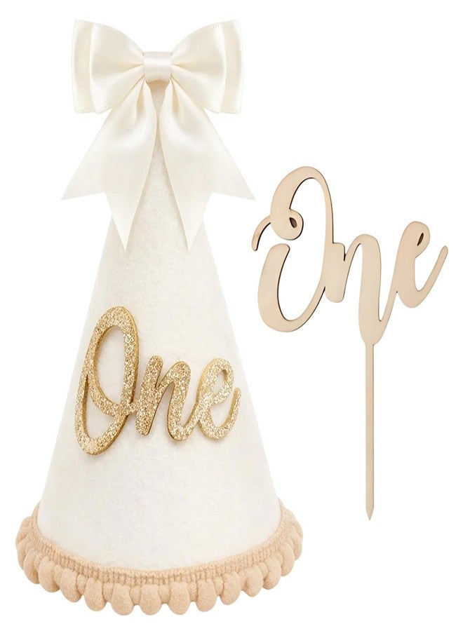 CZFSWT 2Pcs First Birthday Hat Set, 1st Birthdays Hat, First Birthday Crown Suitable for Photo Props, Family Gatherings, Outdoor Celebrations - Image 1