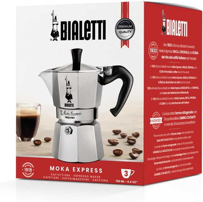 Bialetti Moka Express Stovetop Coffee Maker, 3-Cup, Aluminium - Image 5