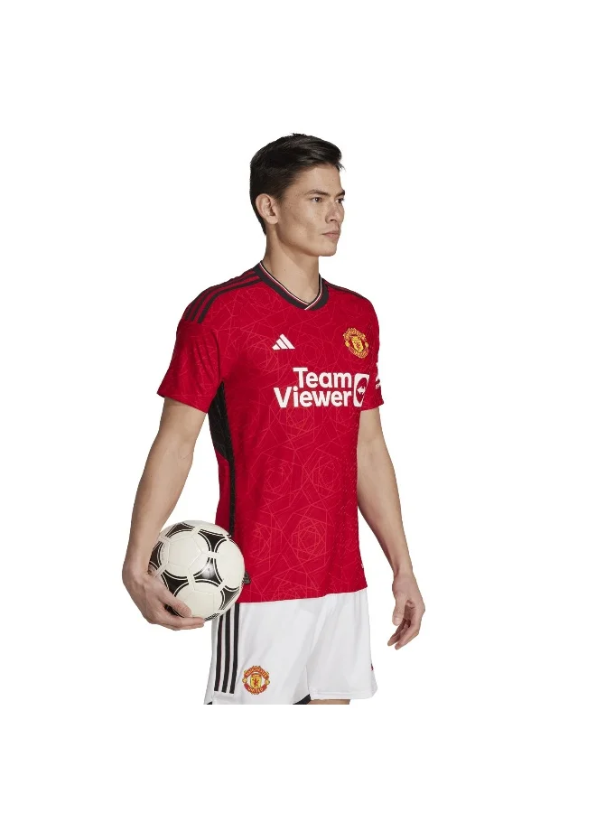 adidas تيشيرت مانشستر يونايتد لكرة القدم للرجال - أحمر - مقاس XS