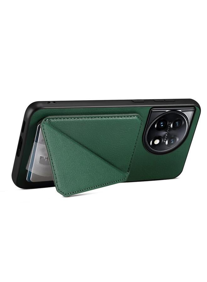 اس-توب جراب لهاتف OnePlus 11 D04 مصنوع من جلد العجل مع حامل مزدوج للبطاقات - Image 4