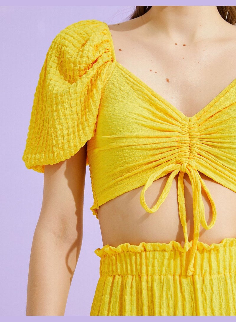 KOTON Crop T-Shirt Gathered - Image 5